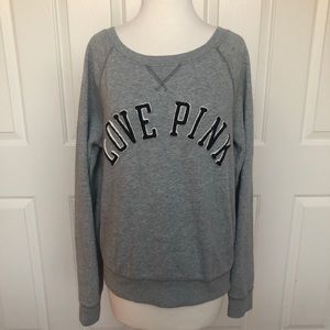 PINK “LOVE PINK” Grey Crewneck Sweatshirt